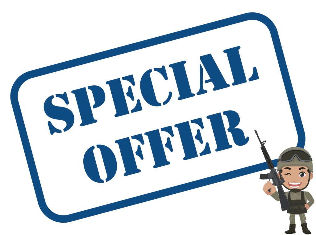 special offer sign representing Eurooptic military discount