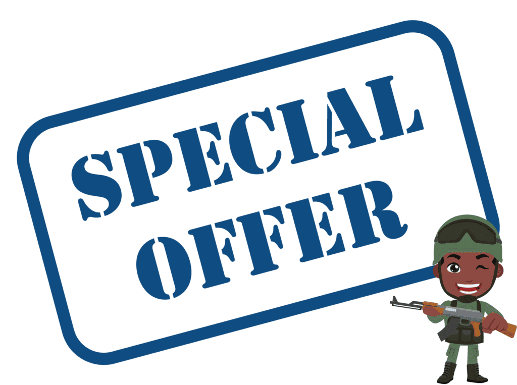 special offer sign representing Optics Planet military discount