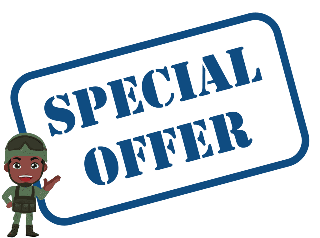 special offer sign representing Road ID military discount