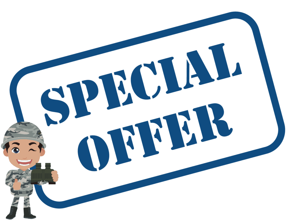 special offer sign representing US Patriot military discount