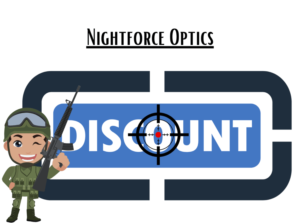 discount sign representing Nightforce military discount
