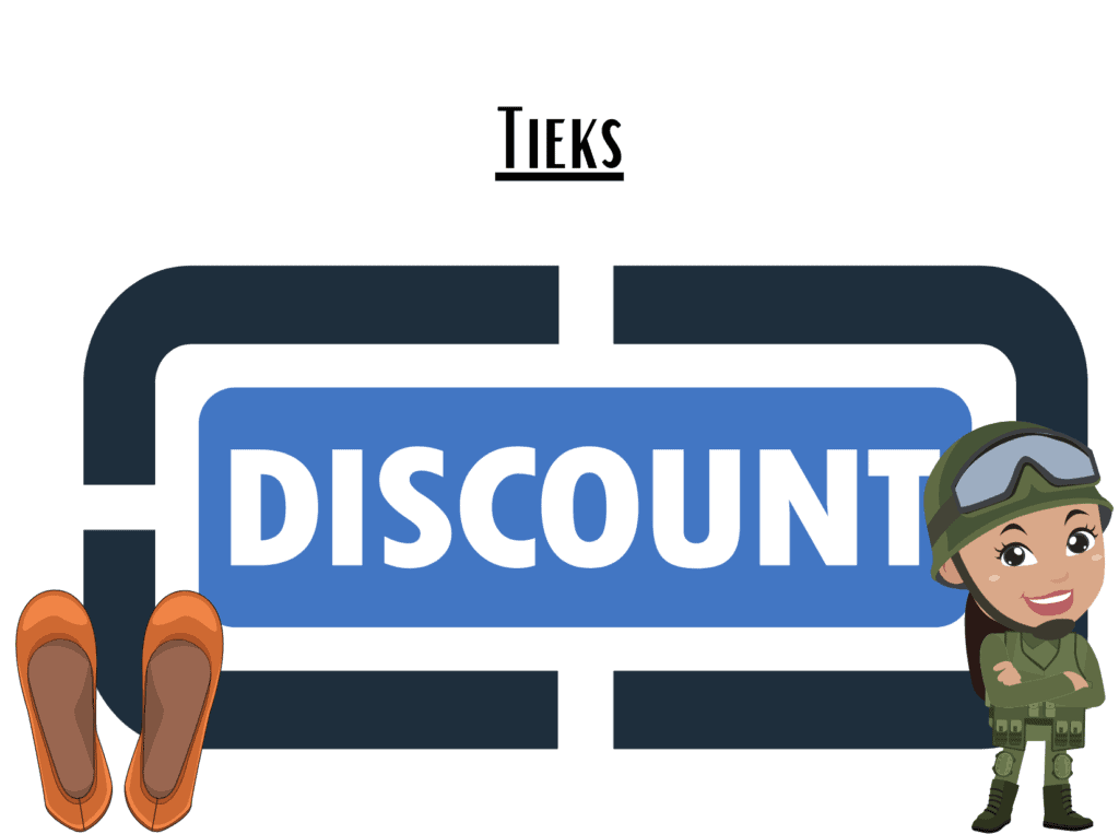 discount sign representing Tieks military discount