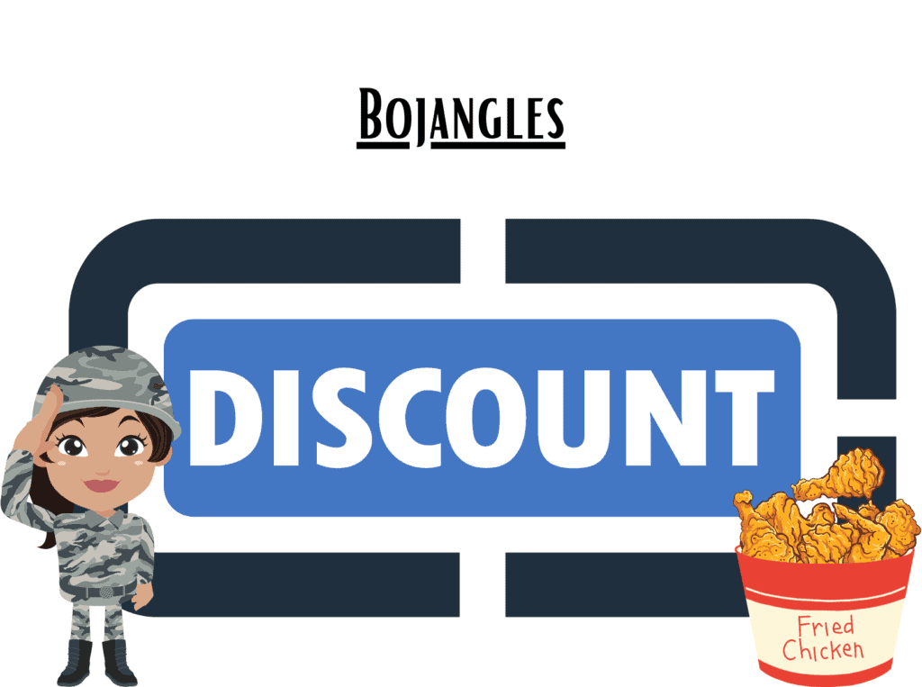 discount sign representing Bojangles military discount