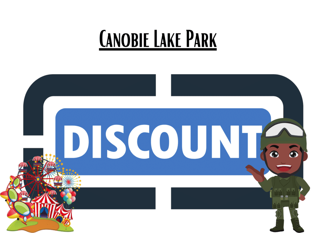 discount sign representing Canobie Lake Park military discount