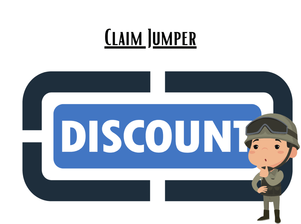 discount sign representing Claim Jumper military discount