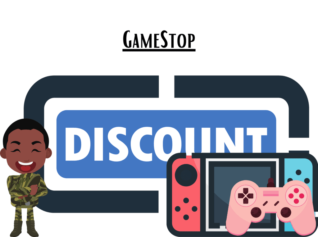 discount sign representing GameStop military discount