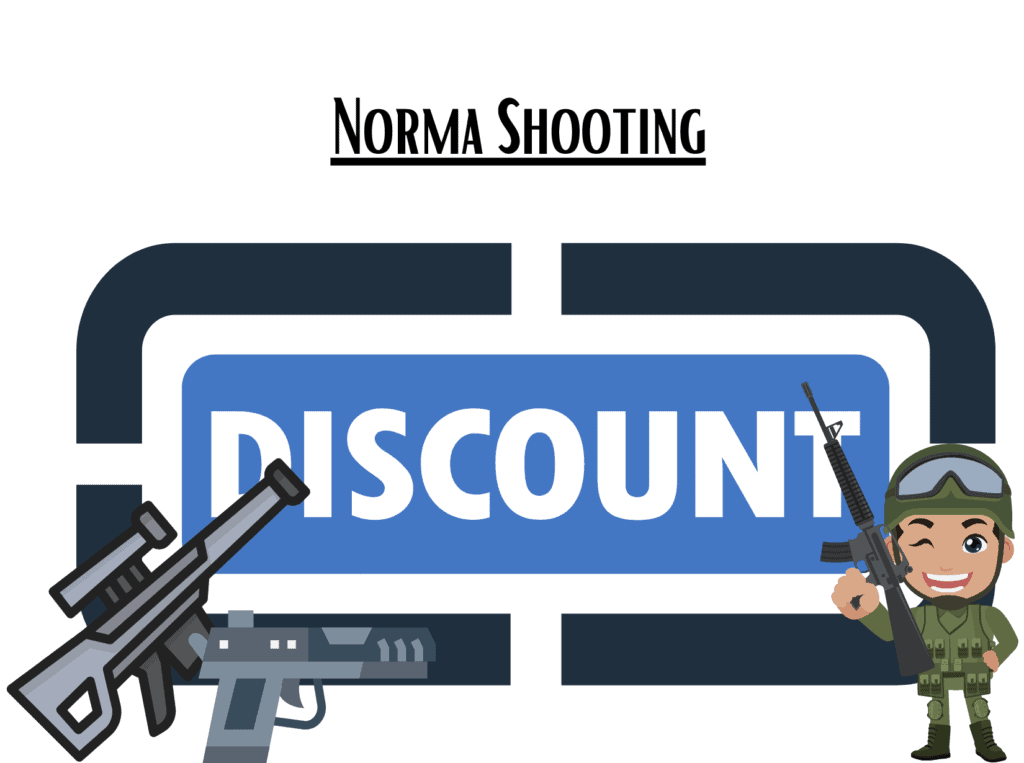 discount sign representing Norma Shooting military discount