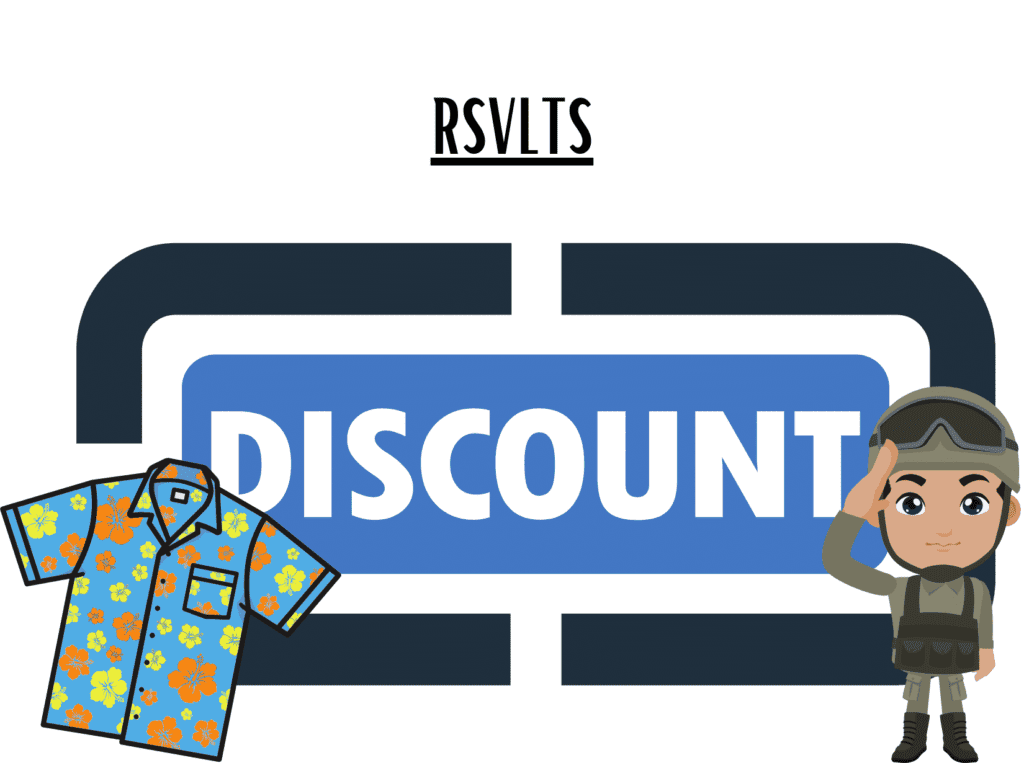 discount sign representing RSVLTS military discount