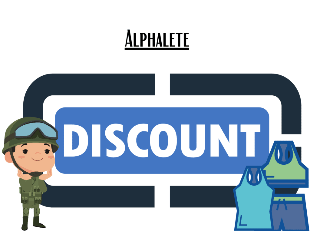 discount sign representing Alphalete military discount