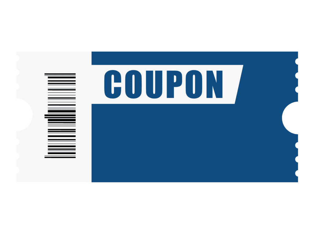 blue coupon sign