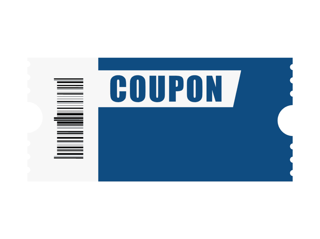 blue coupon tag
