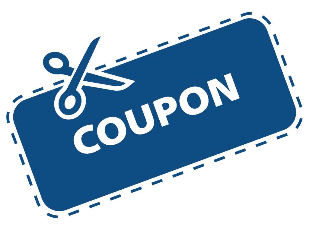 blue coupon tag