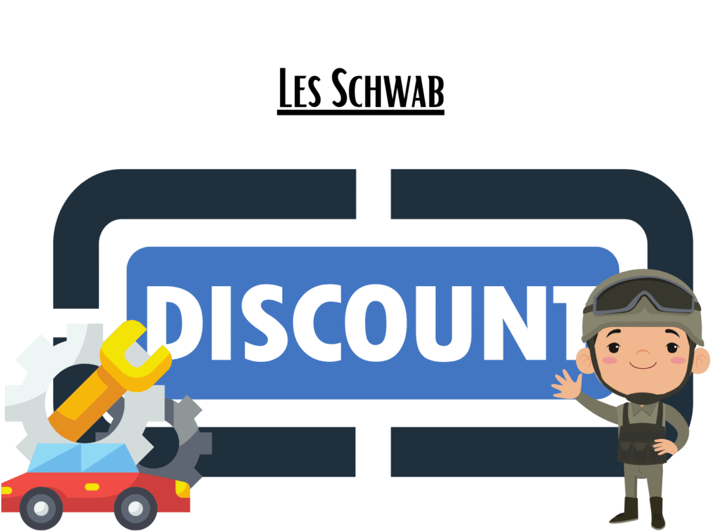 discount sign showing te Les Schwab military discount