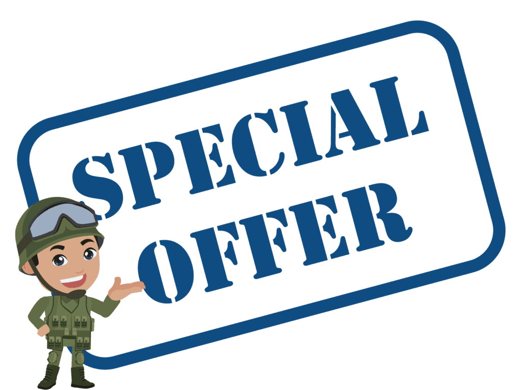 special offer sign for the Spot Hogg military discount