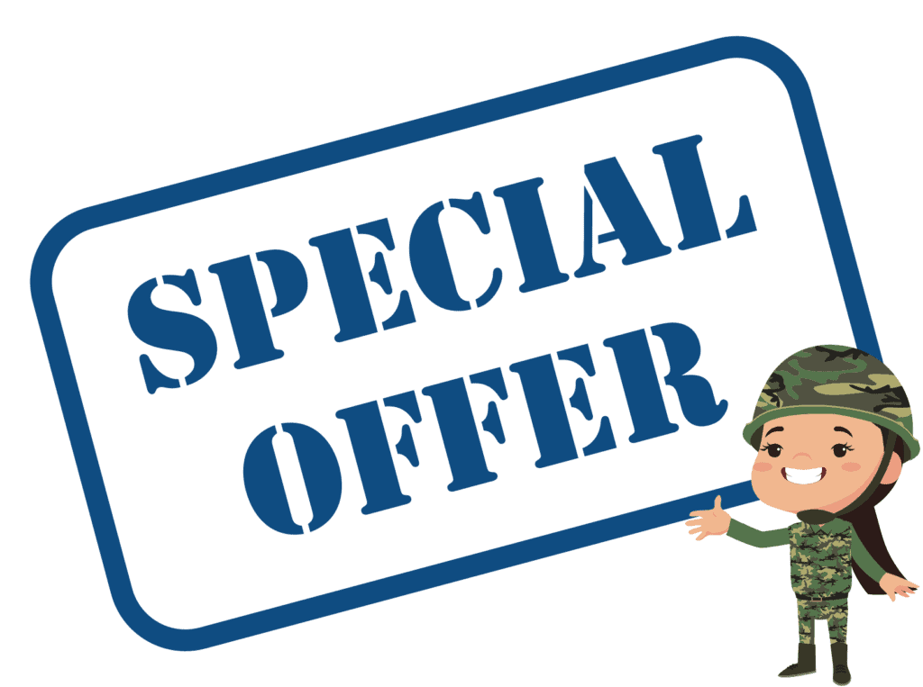 special offer sign representing Sunglass Hut military discount