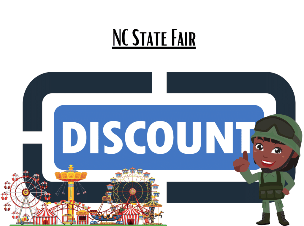 discount sign about NC State Fair military discount