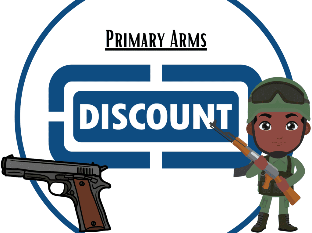 discount sign Primary Arms military discount