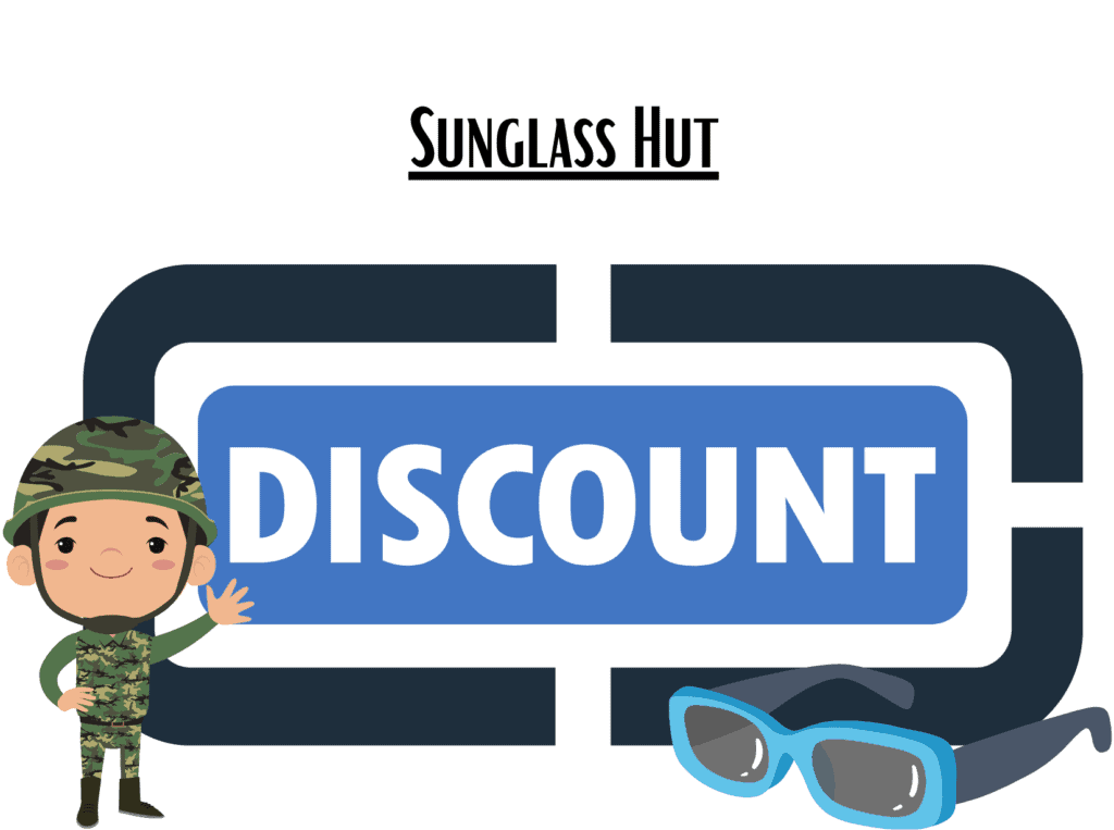 discount sign representing Sunglass Hut military discount
