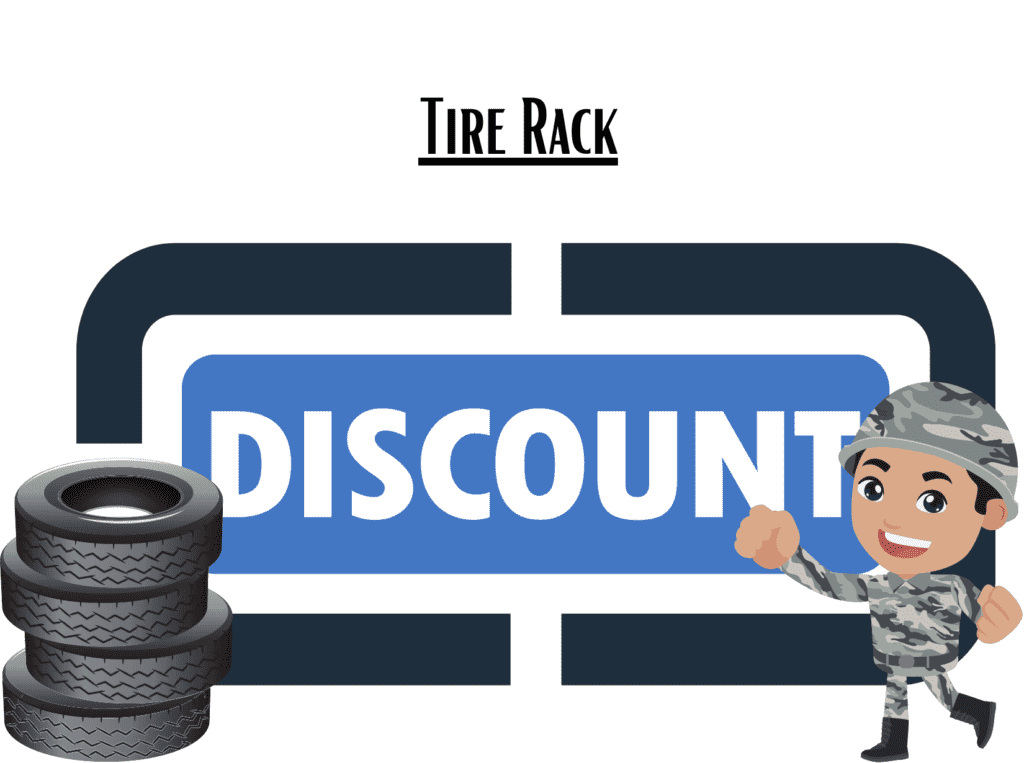 sign about Tire Rack military discount