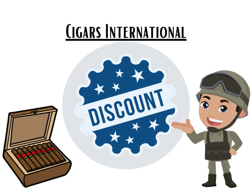 person smiling cigars international military discount