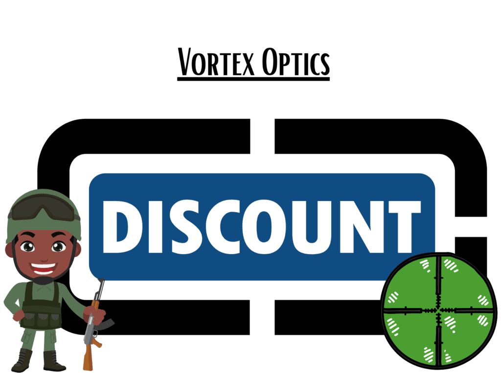 blue discount sign for Vortex Optics military discount