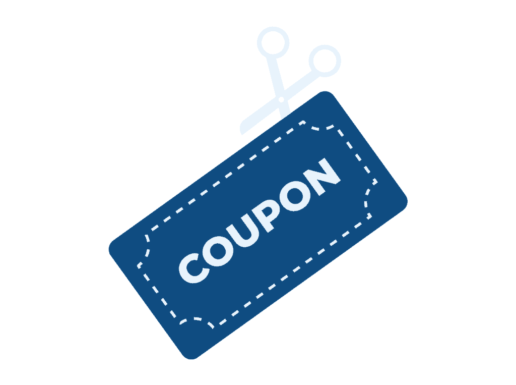 blue coupon tag