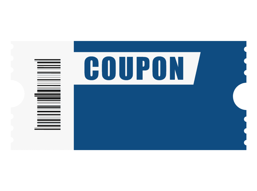 blue coupon tag