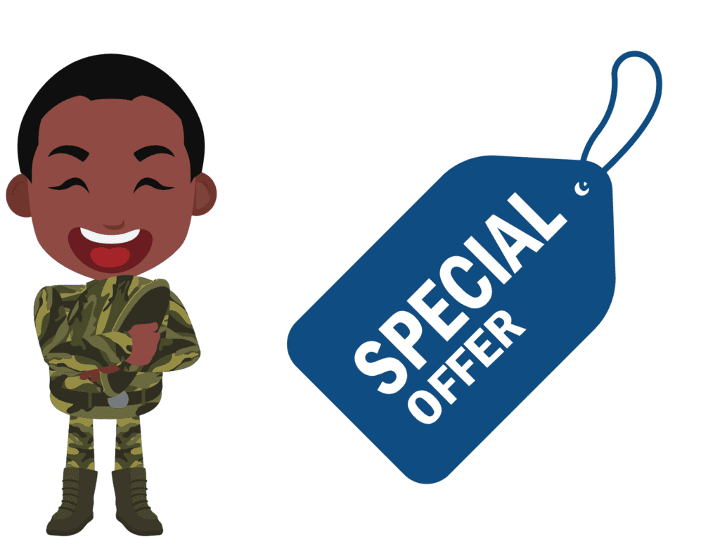 Meineke military discount special offer sign