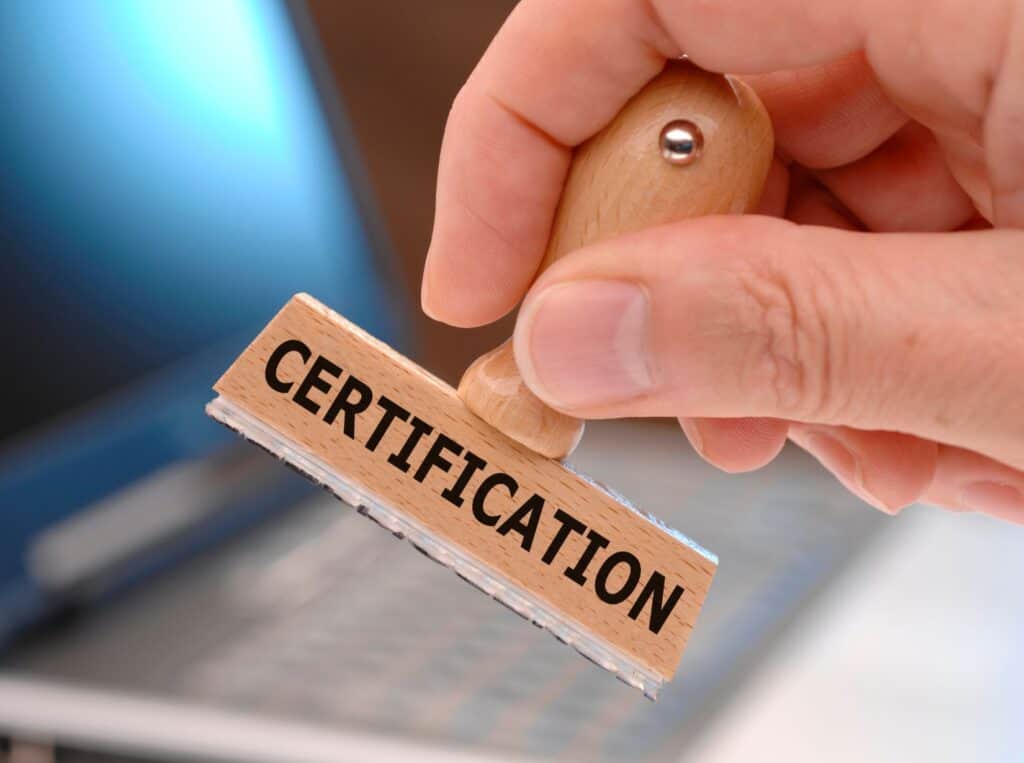 certificaation stamp
